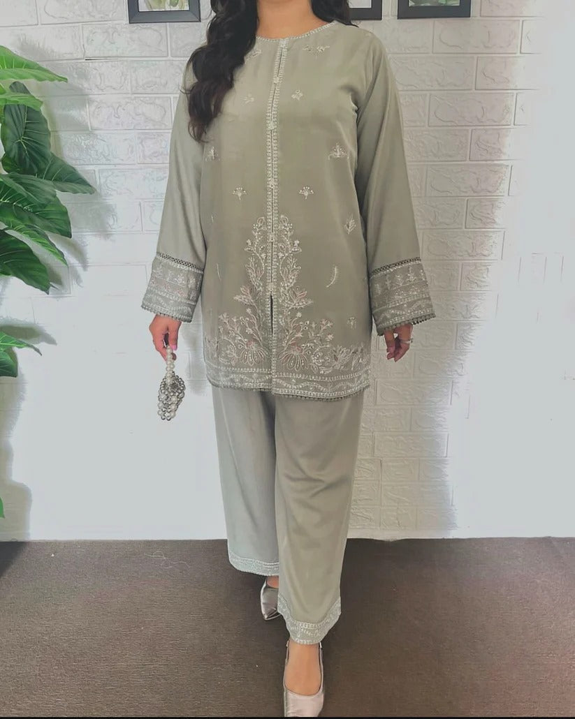 LEENA EMBROIDED STITCHED 2 PIECES